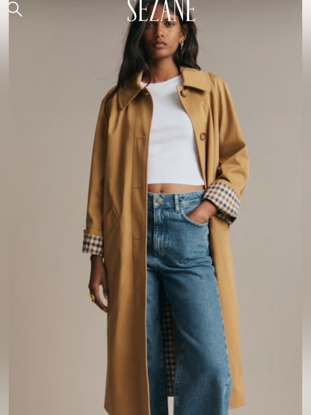 Sezane Clyde Camel Trench Coat NWT
